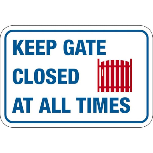Hy-Ko Keep Gate Closed Sign 12x18" Non-Reflective Aluminum