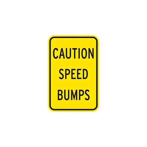 Hy-Ko Caution Speed Bumps Sign 12x18" Reflective Aluminum