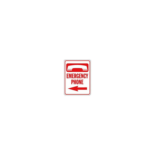 Hy-Ko Emergency Phone Left Arrow Sign 18x24" Non-Reflective Aluminum