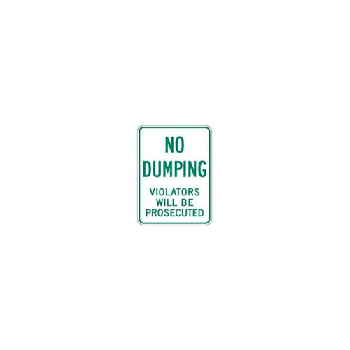 Hy-Ko No Dumping Violators Will Be Prosecuted Sign 18x24" Non-Reflective