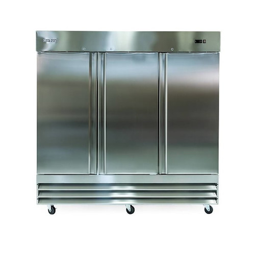 Norpole 81" W 72 cu. ft. 3-Door Commercial Refrigerator In Stainless Steel