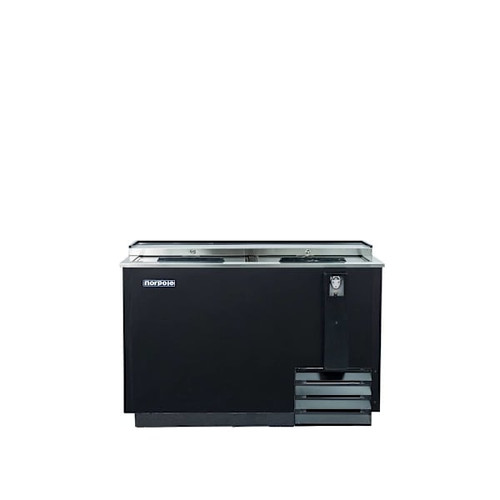 Norpole 50" W 16 Cuft. Commercial Beverage Cooler Refrigerator W Sliding Dr Blk