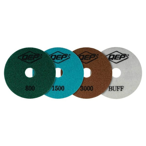 QEP Xtreme 4" Dry Polishing Pad Set For Grinders