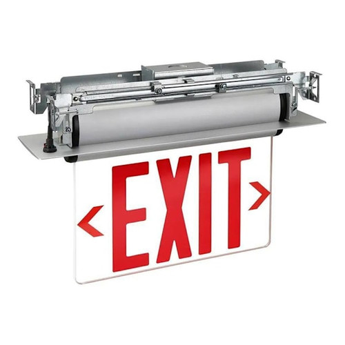 Halco Topaz Edgelit LED Exit Sign, Mirror Double Face, Red Letters, Nyc Approved