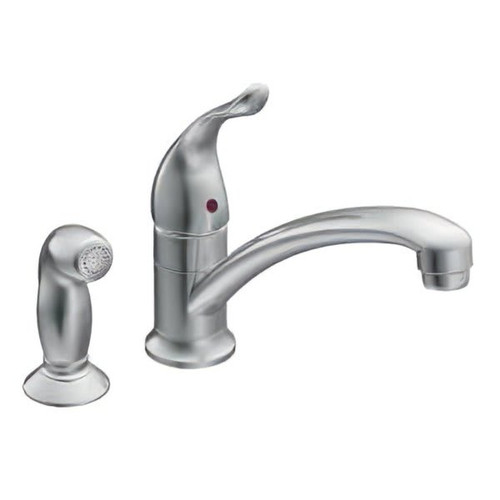 Moen Chateau Chrome Single Hole Low-Arc 1.5 GPM Kitchen Faucet with Side Sprayer