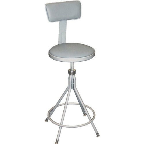 National Public Seating Round Swivel Stool With Vinyl Padded Seat And Backrest