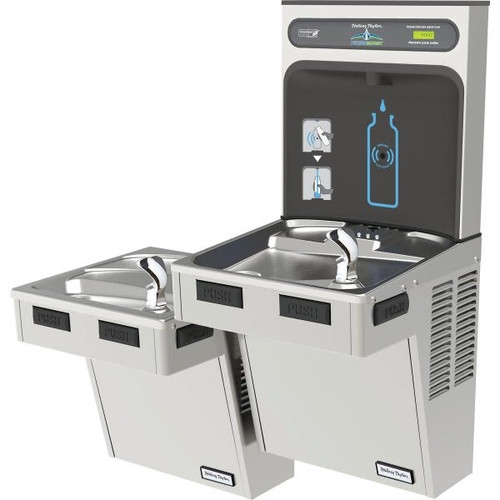 Halsey Taylor Bottle Filling Station/Bi-Level Reverse Cooler, Nonfiltered, Ss