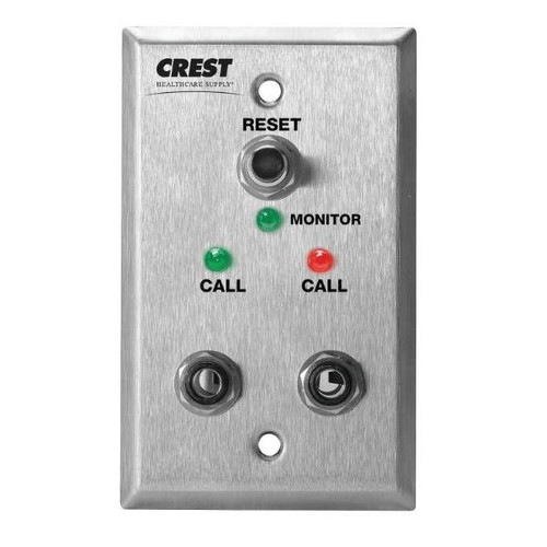 Crest Healthcare Nurse Call Bedside Station, Dual 1/4 Inch Phone Jack, 1-Gang