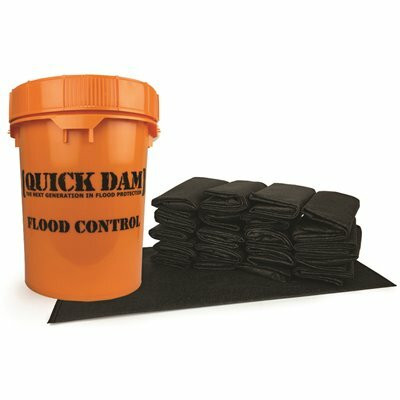 Quick Dam Grab And Go Bucket Containing 20 - 12 In. X 24 In. Flood Bags