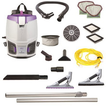 GoFit 3, 3 qt. Corded Gray Commercial Backpack Vacuum Cleaner with ProBlade Hard Surface Kit, Carpet Tool Kit, 3 Filters