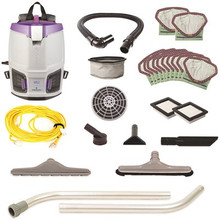 GoFit 3, 3 qt. Corded Gray Commercial Backpack Vacuum Cleaner with Straight Hose Cuffs, Restaurant Tool Kit, 13 Filters