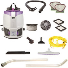 GoFit 3, 3 qt. Corded Gray Commercial Backpack Vacuum Cleaner with Xover Floor Tool 2 piece. Wand, 6 Replaceable Filters