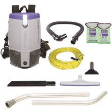 ProTeam Super Coach Pro 6, 6 qt. Corded Backpack Vacuum Cleaner with Xover Floor Tool, 2pc. Wand, 3 Replaceable Filters