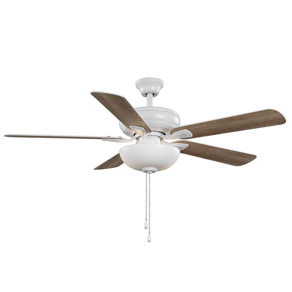Seasons Rexburg 52" Matte White Indoor Ceiling Fan With Light and Reversible Matte White/Natural Oak
