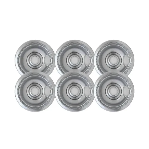 Universal 6" Chrome Drip Bowl, Package Of 6