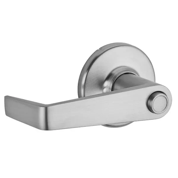 Kwikset Kingston Satin Chrome UL Rated Privacy Bed/Bath Door Handle with Lock - 300605