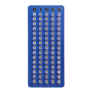 Blue Finger-Tip Bingo Master Card with Sliding Windows, Bingo Cardboard Calling Board