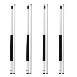 Set of 4 Matte White Fiberglass Graphite Composite Billiard Pool Cue Stick - 18/19/20/21oz Each
