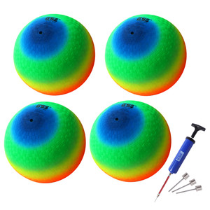 Playground Balls,Kickball, Bouncy Dodge Ball,Handball for Indoor and Outdoor(Rainbow-4 Pack, 8.5-inch)
