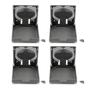 Adjustable Plastic Folding Drink Cup Holder - Grey - 4-Pack