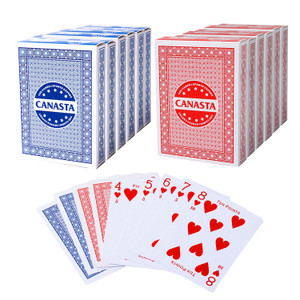 12-Deck Canasta Playing Cards (6 Red & 6 Blue)