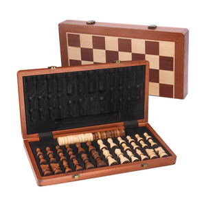 2-in-1 Wooden Folding Board Game Set