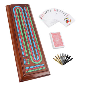 Cribbage Board Game Set with 2-Deck Cards