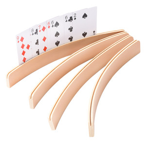 12.5-Inch Wooden Curved Card Game Holders (4-Pack)