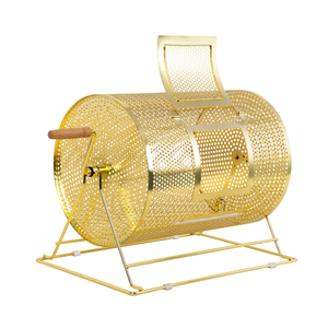 Raffle Drum, Medium Brass Raffle Ticket Spinning Cage, Holds 5,000 Tickets or 200 Ping Pong Balls