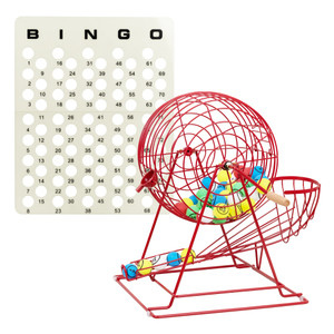 Red Jumbo Bingo Game Set with 1.5" Ping Pong Size Bingo Balls