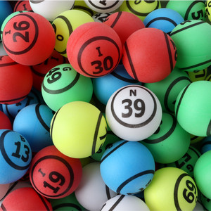 1.57" Replacement Bingo Balls of Ping Pong Size (Multi-Color Balls - Double Side Printed)