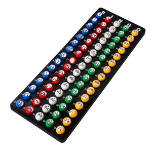 Bingo Game Master Board and 7/8" Multi-Color Plastic Bingo Balls with Easy Read Window (Black)