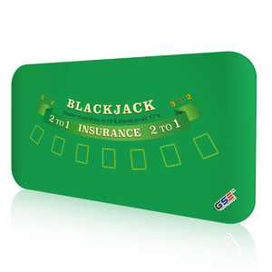 70" x 35" Casino Blackjack Tabletop Layout Mat with Carrying Bag, Non-Slip Rubber Layout Mat