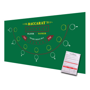 36"x72" Roulette Layout Felt with Instructions, Las Vegas Style Roulette Game Tabletop Mat
