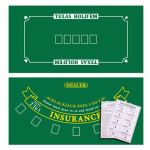 Las Vegas Style Casino Black Jack and Roulette Layout Mat with Instructions and Strategy Chart
