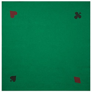 40" x 40" Poker Card Playing Tabletop Felt, Casino Playing Card Poker Layout Mat for Table Top