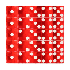 19mm Vegas Casino Style Craps Dice Set of 25 with Razor Sharp Edges(Red)