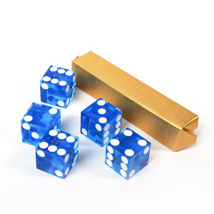 19mm Vegas Casino Style Craps Dice Set of 5 with Razor Sharp Edges(Blue)