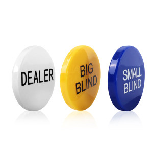 2" Small Blind, Big Blind, Dealer Puck Buttons-Casino Texas Hold‘em Poker Dealer Accessory(3pcs/set)