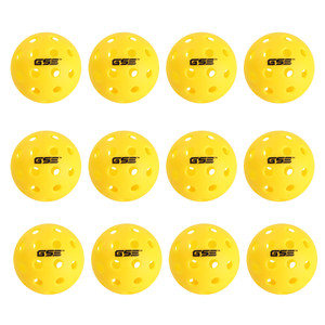 12-Pack of Outdoor Pickleball Balls Set, USAPA Standard 40 Holes Pickle Balls(Yellow)