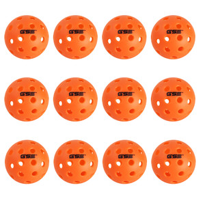 12-Pack of Outdoor Pickleball Balls Set, USAPA Standard 40 Holes Pickle Balls(Orange)