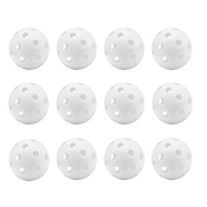 12-Pack Plastic Practice Golf Balls of Airflow Hollow,Training Golf Balls for Swing Practice(White)
