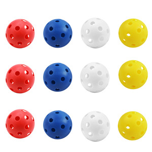 12-Pack Plastic Practice Golf Balls of Airflow Hollow,Training Golf Balls for Swing Practice(Multi-color)