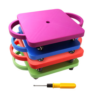 Floor Scooter Board with Handles, Sitting Scooter for Kids Indoor Play, Fun Scoot Board(4 Colors, 4-Pack)