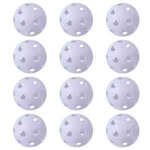 12-Pack Plastic Practice Baseballs, Training Baseballs for All Skill Levels.(White)