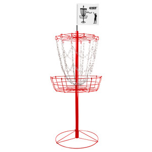 Portable 12-Chain Disc Golf Targets Basket, Metal Flying Disc Golf Practice Basket(Portable-Red)