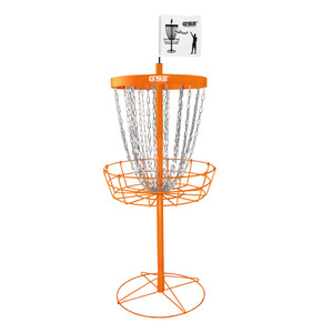 24-Chain Disc Golf Targets Basket, Metal Flying Disc Golf Practice Basket(Professional-Orange)