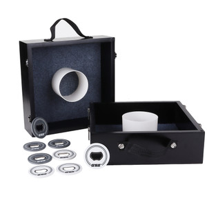 Quality Outdoor Solid Wood Washer Toss Game Set with Set of 8 Replacement Washers - Black