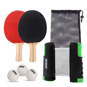 Complete Ping Pong Game Set with Retractable Ping Pong Net & Post, 2 Paddles & 3 Ping Pong Balls.（Black）