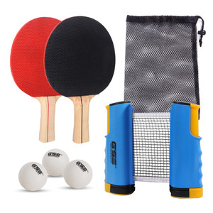 Complete Ping Pong Game Set with Retractable Ping Pong Net & Post, 2 Paddles & 3 Ping Pong Balls.（Blue）